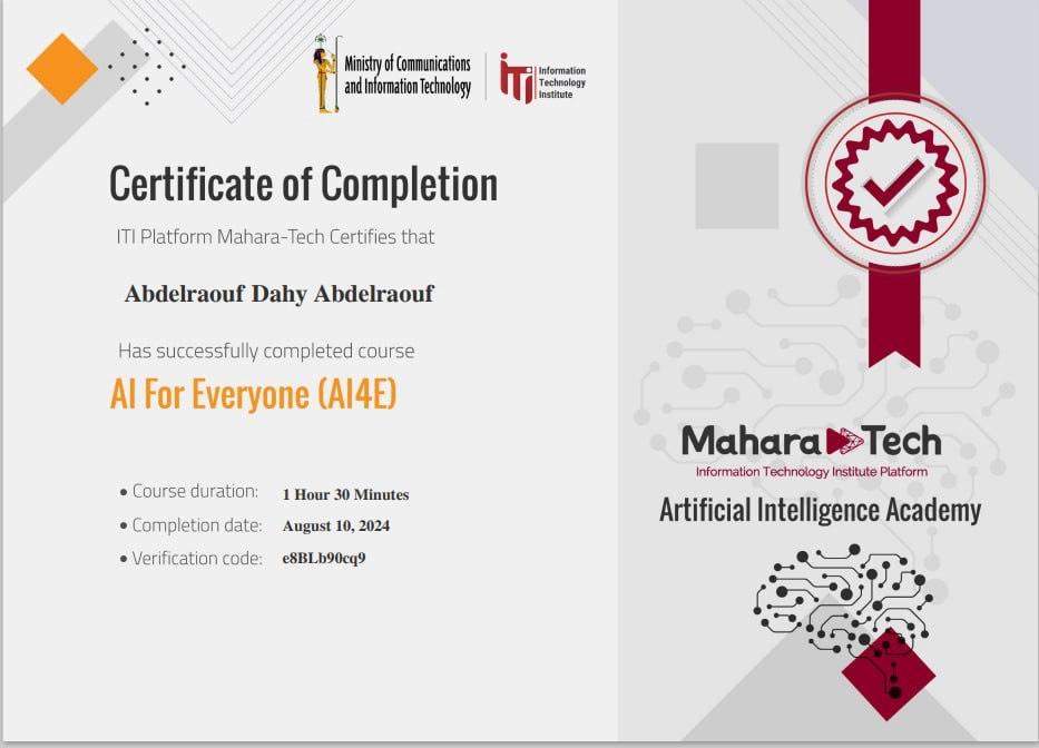 AI for Everyone Certificate